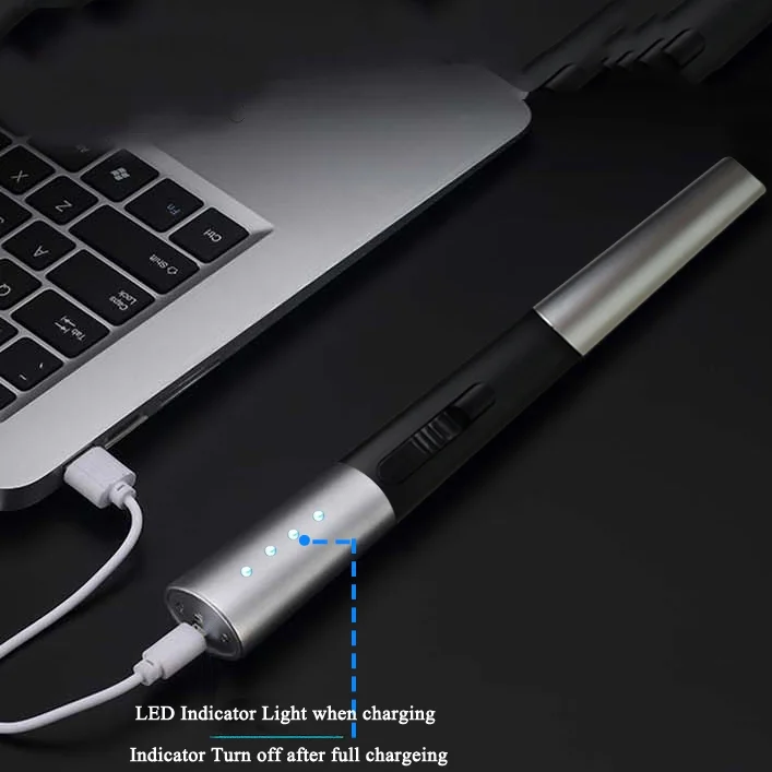 Электрическая перезаряжаемая ветрозащитная плазменная дуга 2021 USB Зажигалка со светодиодным дисплеем батареи предохранительный переключатель для приготовления пищи