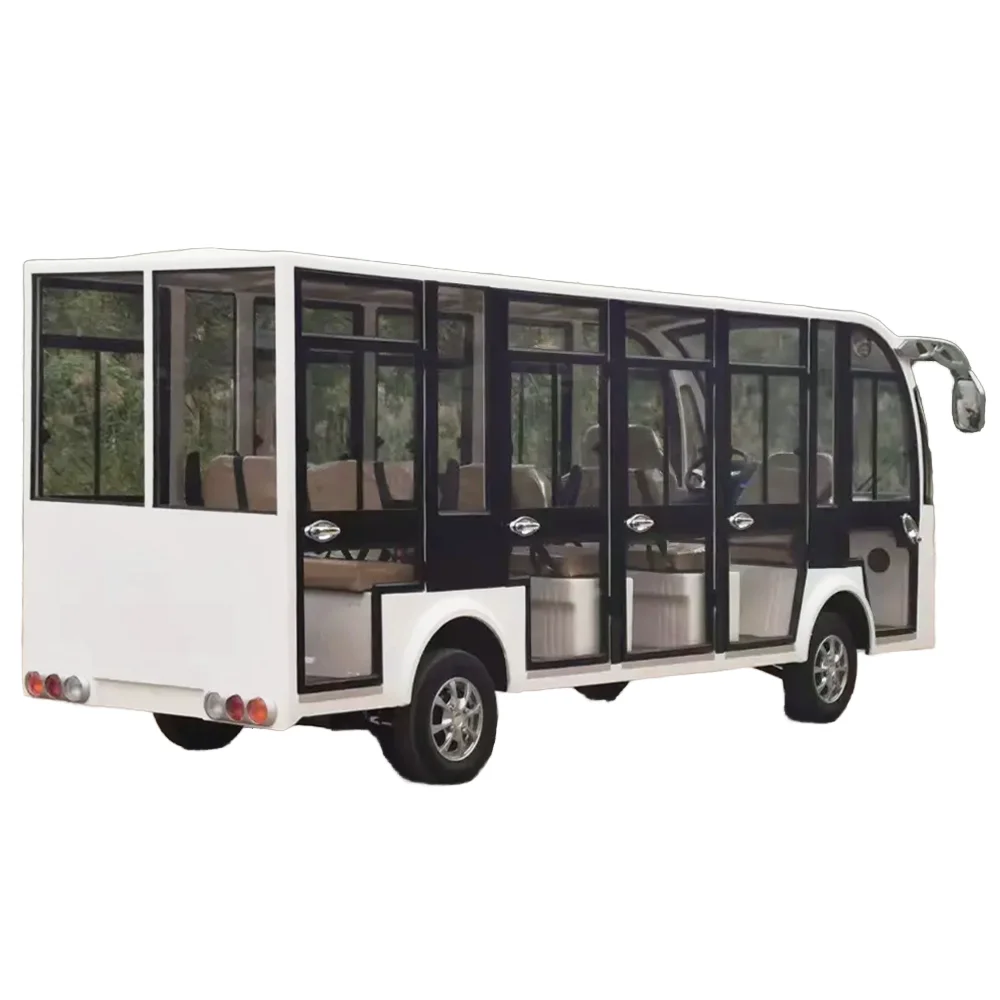 Fully Enclosed 23 Seat Sightseeing Bus With 1100CC Displacement Electric Power 23 Seat Shuttle Bus