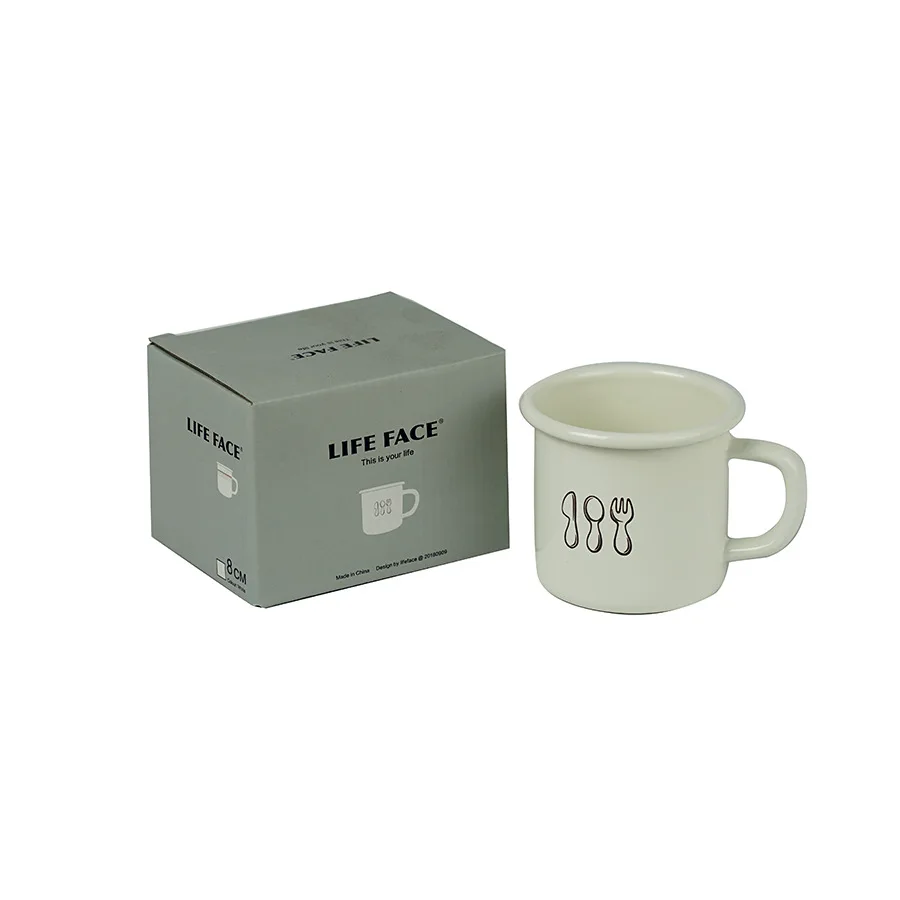Whowales custom high quality nordic enamel mug ceramic floating coffee cup tea mug
