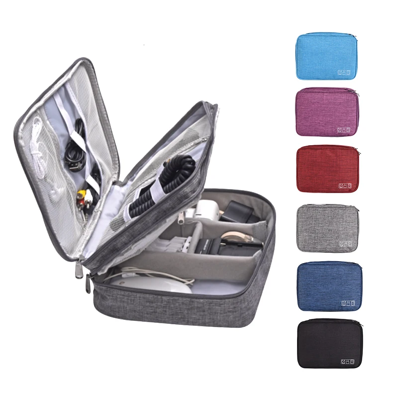 Double layer digital bag Multi-function cable charger digital products organizer Multi-function data line charger digital