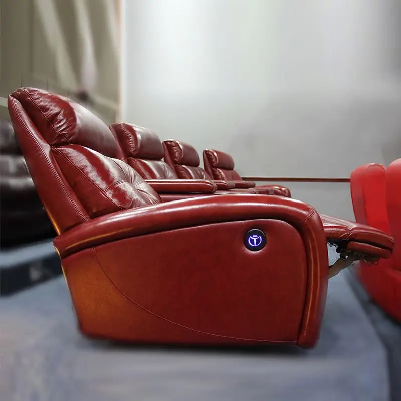 Italy Leather Living Room  Stretch  Recliner Sofa Bed Furniture Video Room Sofa Muebles De Sala Sofa Set