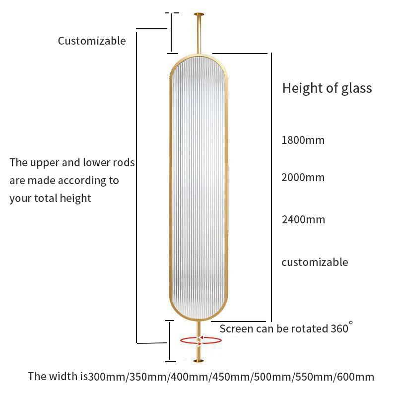 Custom Modern European Style Oval With Glass Metal Stainless Steel Screen Partition for Living Room Decoration Room Divider