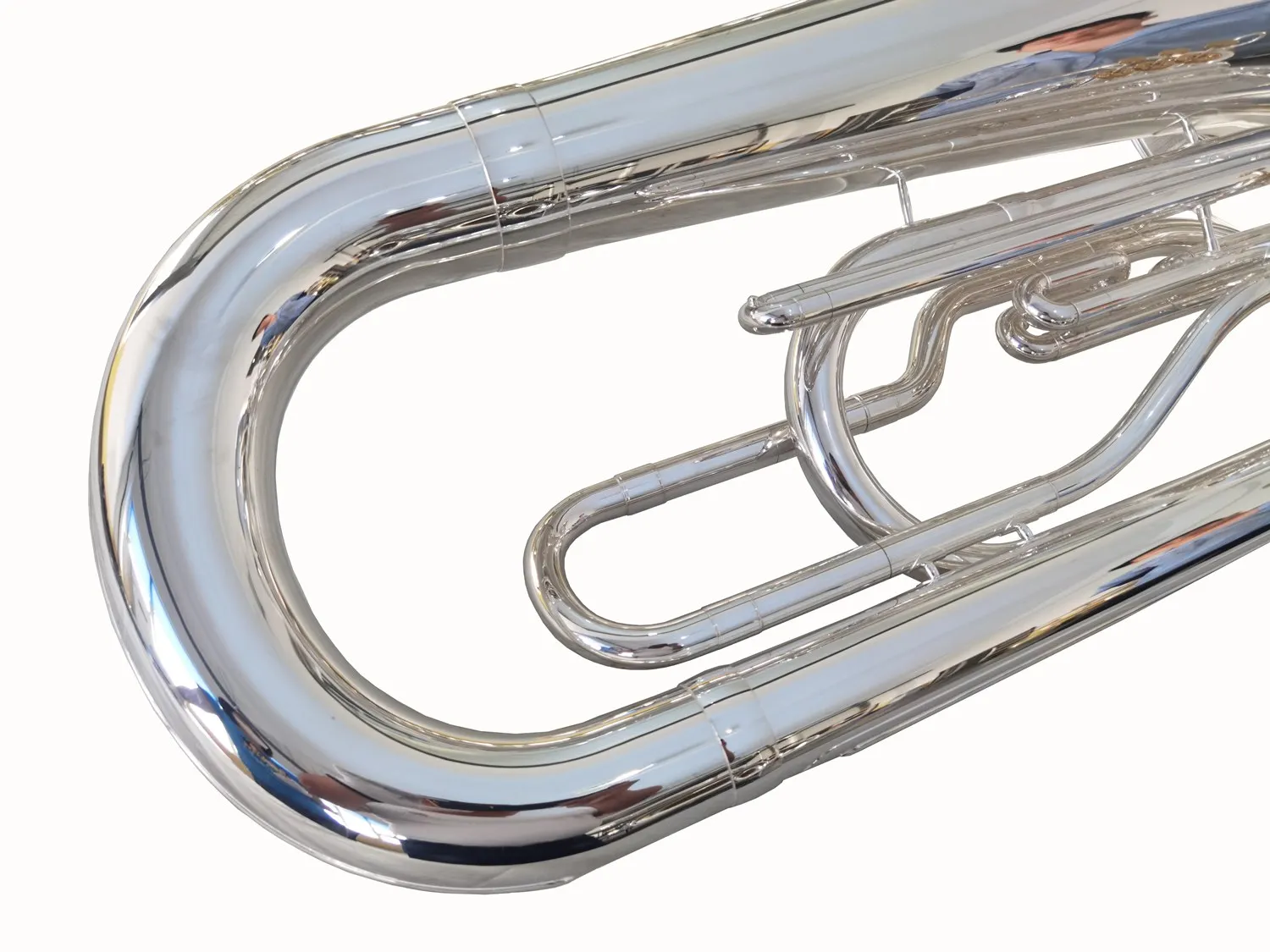 Традиционный 3-х вентильные Bb через плечо Серебро Маршевый туба