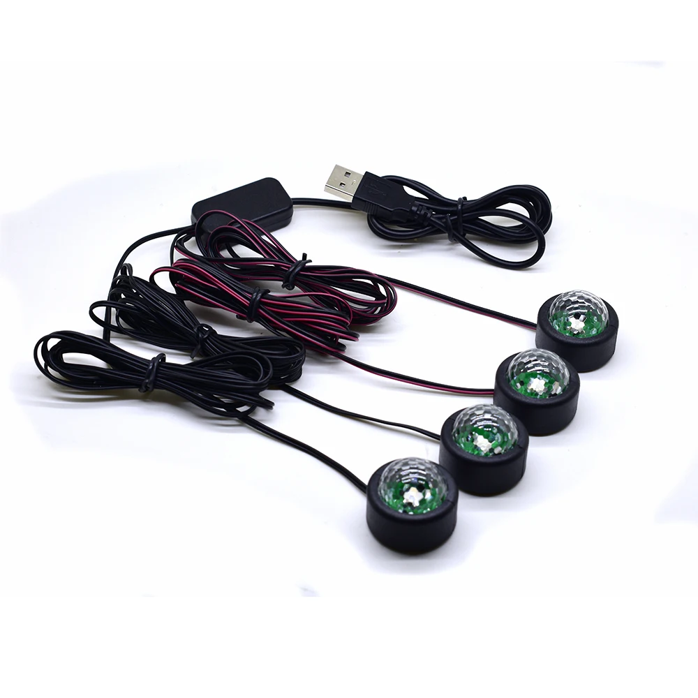 NEWWAY A10 обновленный USB 5V Автомобильный декоративный светодиодный ночник набор ножной коврик атмосферный свет для салона автомобиля