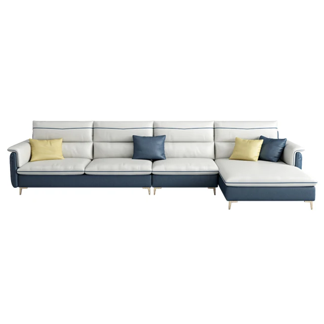 Fabric living room furniture Nordic simple modern technology cloth latex light luxury four-person seat corner sofa