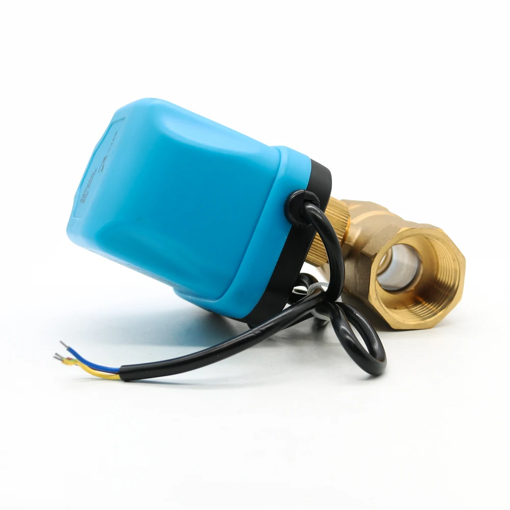 Wholesale 1/2 inch Ball Valve electric double wire brass Motorized Ball Valve 220v Motorized Brass Ball Valve for water oil use