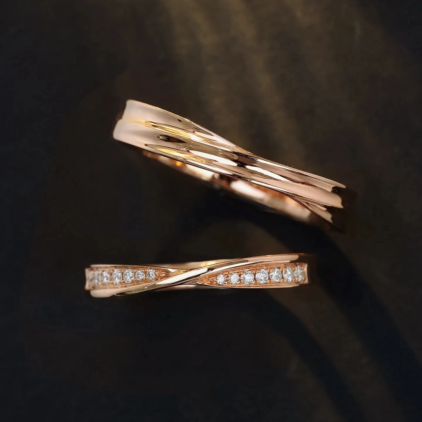 H&F Wholesale Men Wedding Band White Gold 18K 14K 10K Real Gold Couple Wedding Ring Natural Diamond for Couple