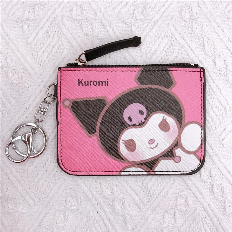 Ruunjoy 2023 оптовая продажа по индивидуальному заказу милая сумка Sanrio портативная кожаная для карт Kawaii Kuromi брелок