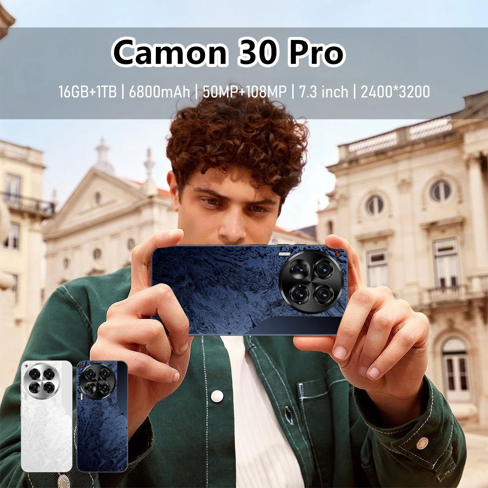 Camon 30 pro 7 3 дюймов Большой экран мобильный телефон 16 ГБ + 1 ТБ Android 14 смартфон HD камера заводская оптовая цена