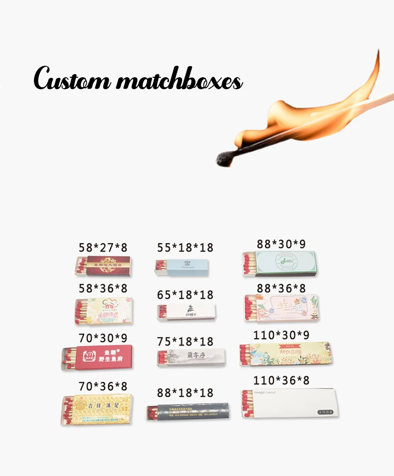 Processing and customizing a variety of advertising Match Hotel scented birthday candles Safe natural quality wood matchboxes