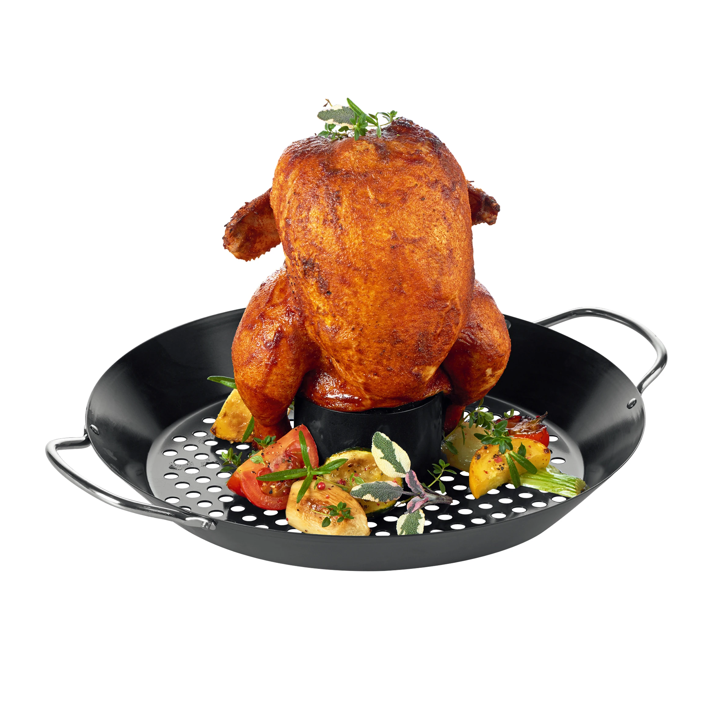 Барбекю из углеродистой стали с антипригарным покрытием, аксессуары для барбекю, жаровня для курицы, для уличных Грилей