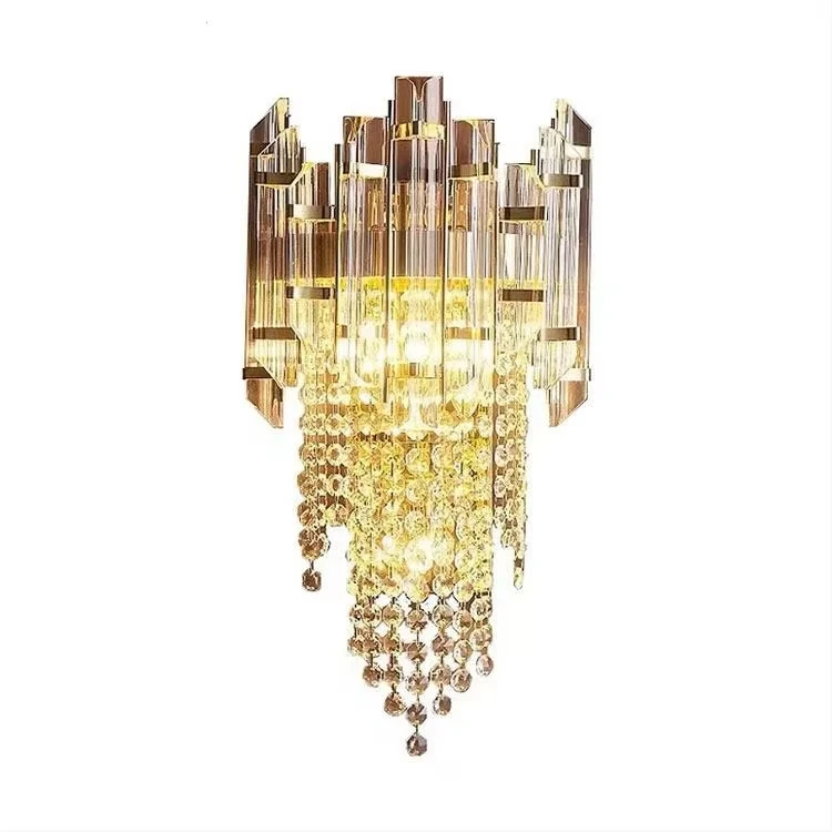 Wholesale High-quality Modern Luxury Crystal Wall Lamp K9 Crystal LED Indoor Wall Lamp LED Chandelier Wall light