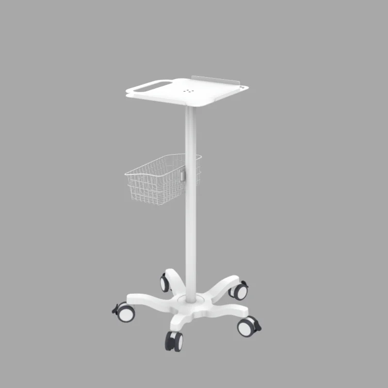 Modern Universal Hospital Cart Mobile Tablet Monitor Medical Trolley 5 Flexible Wheels Nurse Workstation Hotel Living Room