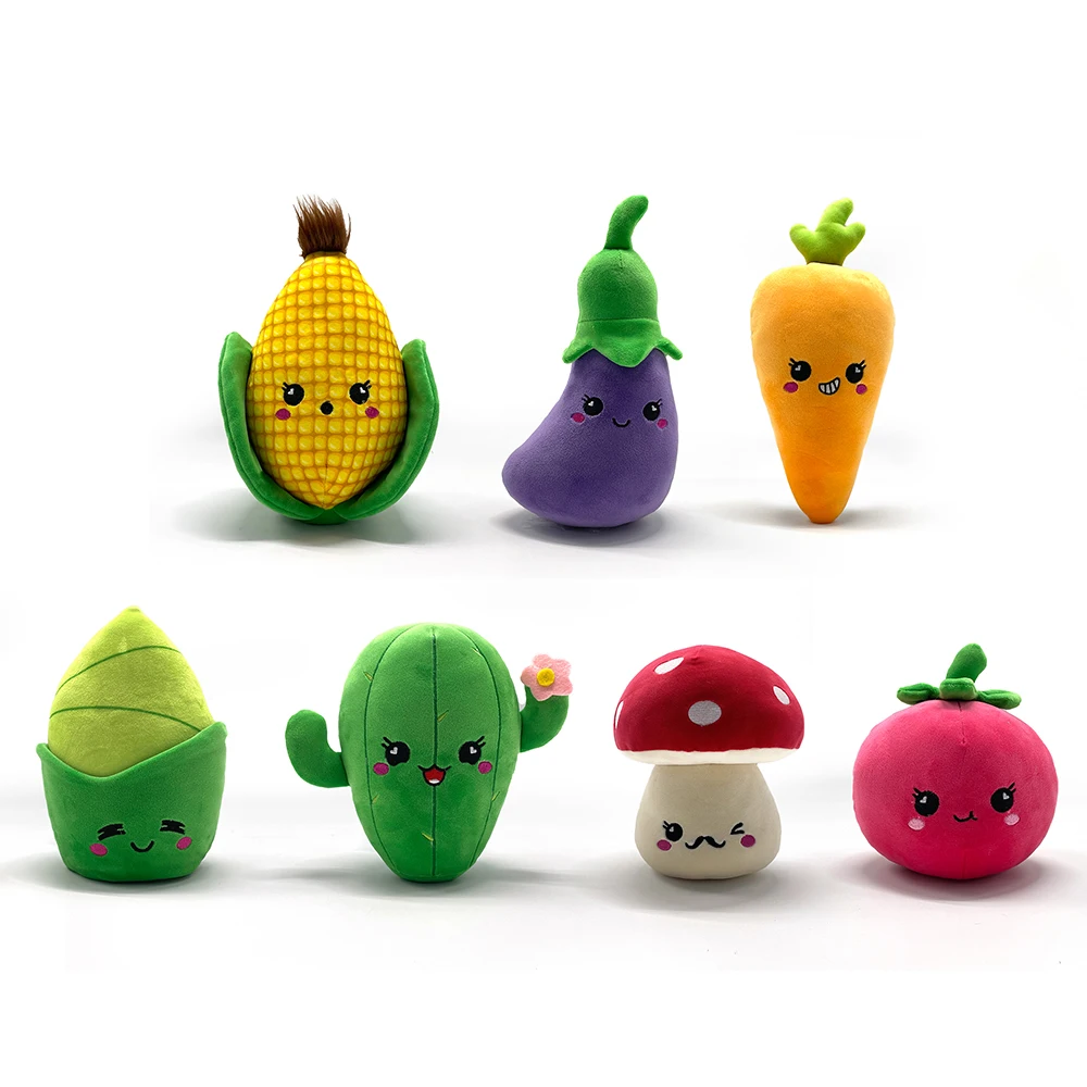 kawaii cute soft toy 7cm small keychain mushroom plush vegetable farm radish plush toy