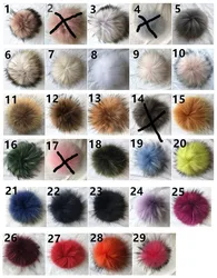 Wholesale Pom Pom For Beanie Hats, Snap On fluffy fox fur Pompom, Detachable raccoon Fur Ball