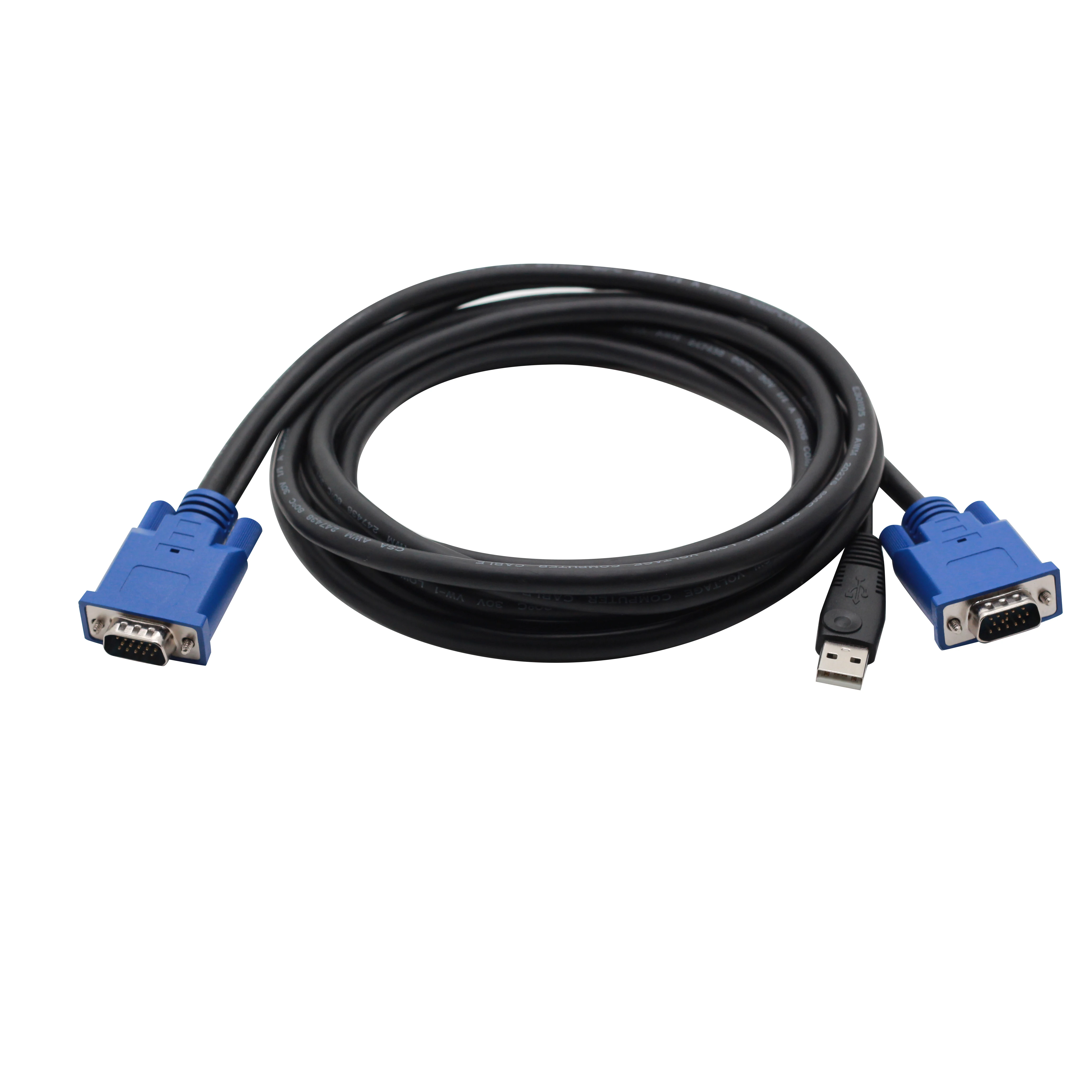 Ультратонкий USB-кабель KVM 2 в 1, 6 футов, соединяющий VGA-видео и USB-кабель с помощью одного тонкого KVM-кабеля для VGA-USB клавиатуры и мыши