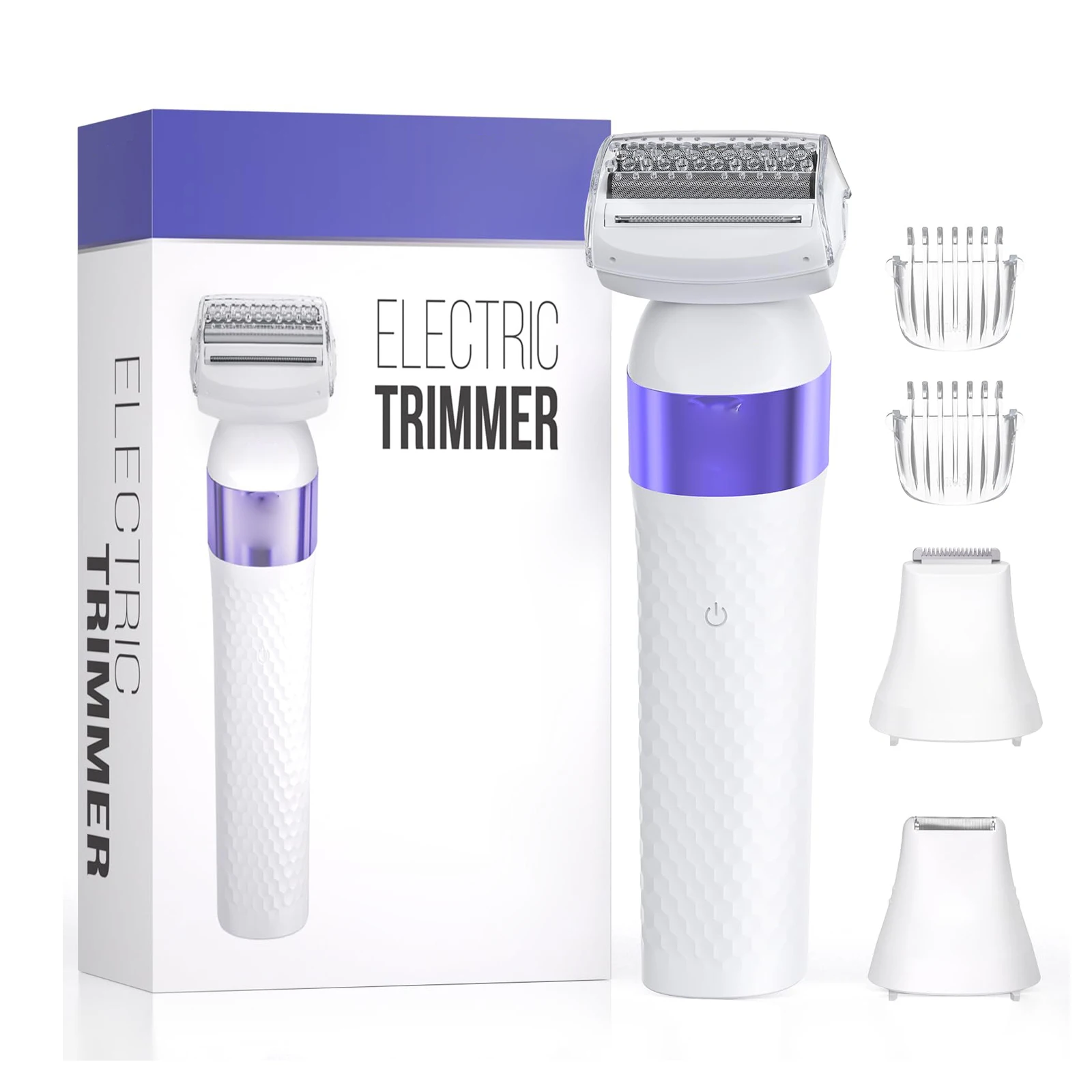 3-in-1 Hypoallergenic Blades Waterproof Wet & Dry Rechargeable Razor Bikini Trimmer Electric Shaver Hair Removal for Women