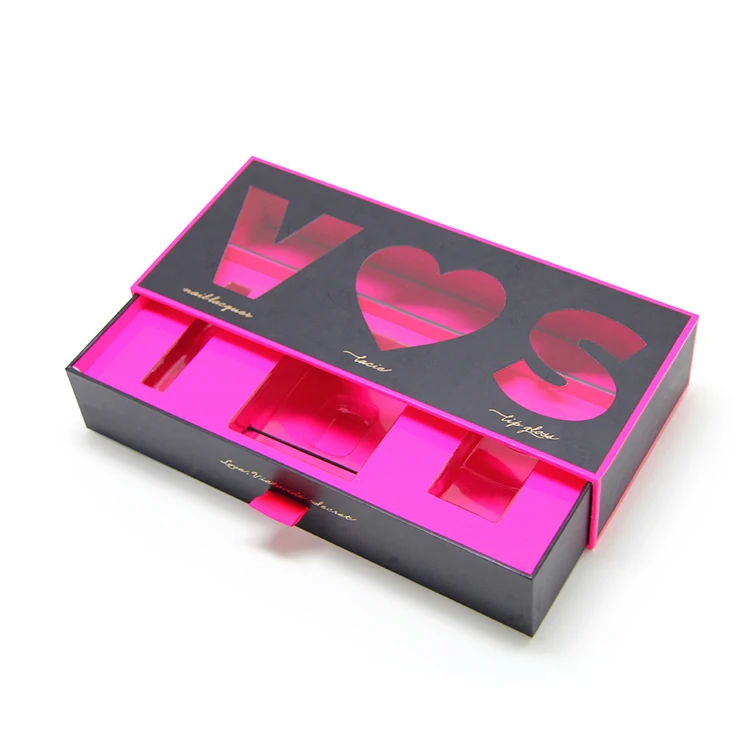 
Korea custom design luxury drawer candle packing gift box with display window 