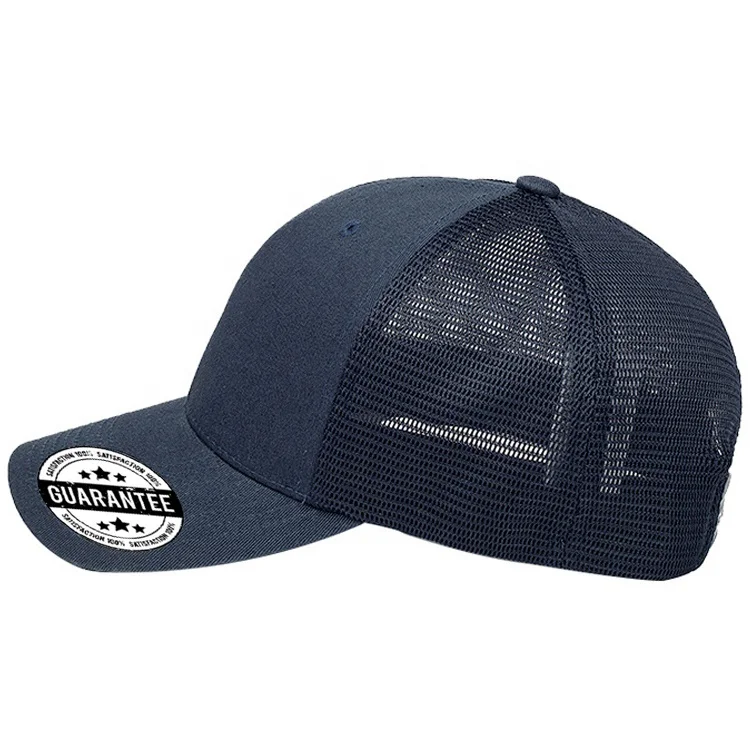 Solid Color Mesh Cap Blank Cotton Classic 6 Panel Trucker Hats With Custom Logo