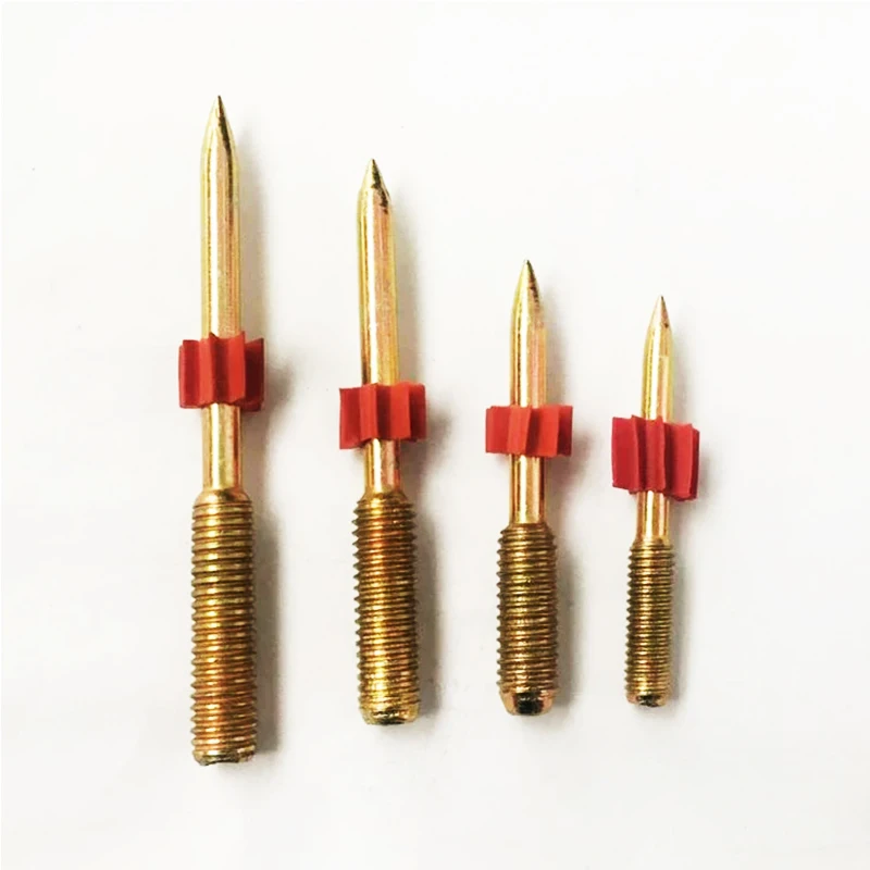 Golden M6 M8 Steel Galvanized Screw Shooting Nail with Red Plastic