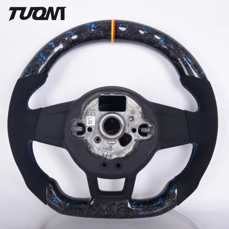 Suede Forged Carbon Fiber LED Steering Wheel For Volkswagen VW Golf Golf 7 5 6 8 R GTI MK7 MK5 MK6 MK2 Passat B6 GTD Variant