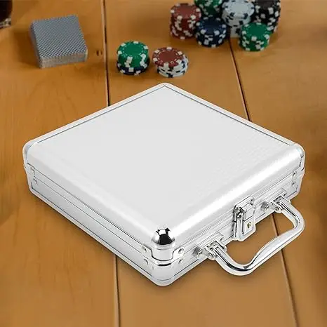 100 chip poker set aluminum case  with entertainment controller