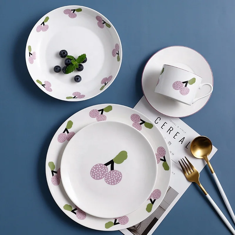 8Inch Ceramic Dishes Korean Ceramic Dish & Plates Household Breakfast Plate Dish