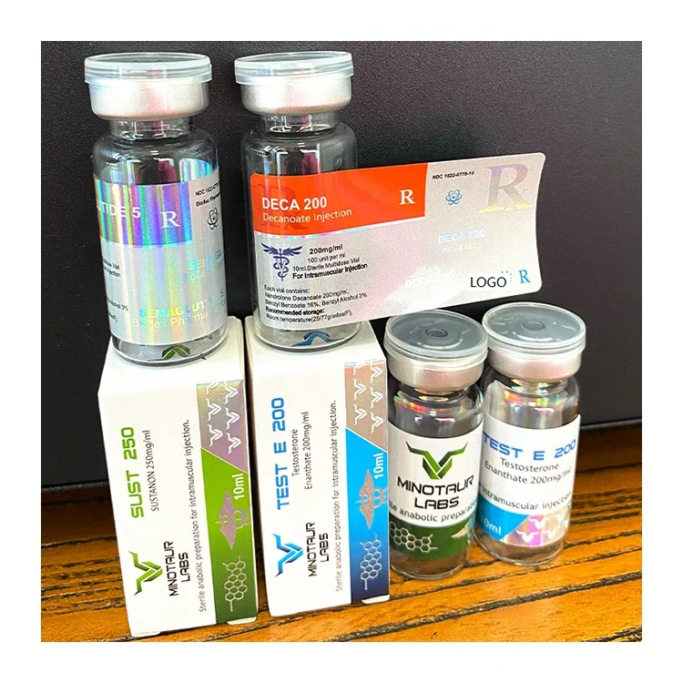 Free design templates custom logo printing injection vial label 10ml vial label and box for TEST E/ TREN E