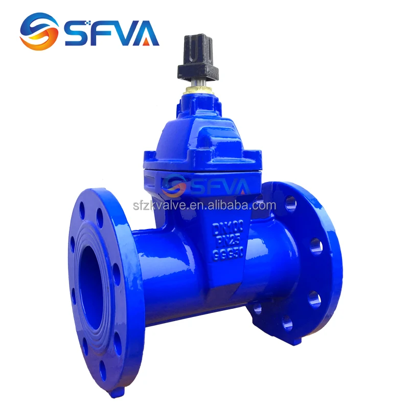 SFVA BRAND GOOD QUALITY cast iron resilient seat DIN3352 F5 DN100 PN25 gate valve
