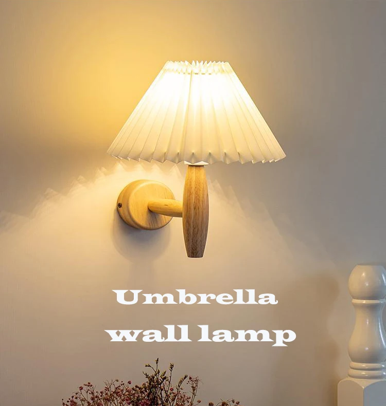 Small Night Lamp Wooden Decor Bedside Wall Lamp With Reading Light Antique Wall Lamp for Living Room Bedroom