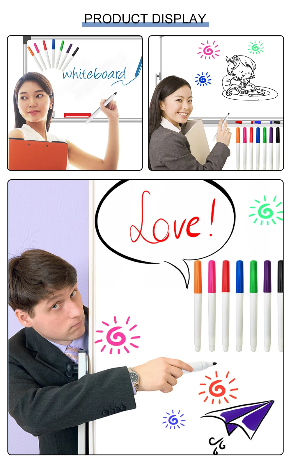 Glass For Acrylic Panels And Clean Expo With En71 Eco Friendly Master White Production Point Wipeable Board Wipe Off Marker Pen