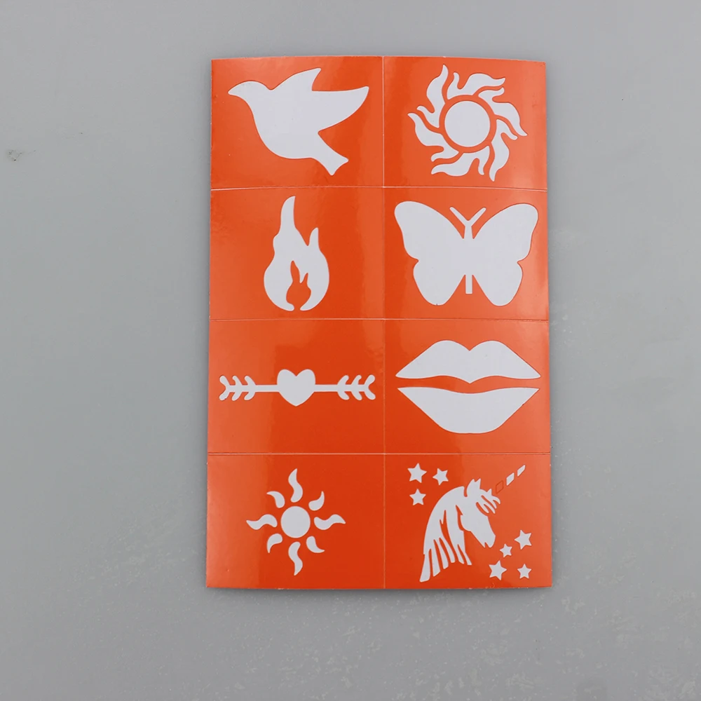 Golden Adhesive Stencils Reusable Body Tattoo and Face Paint Stencils