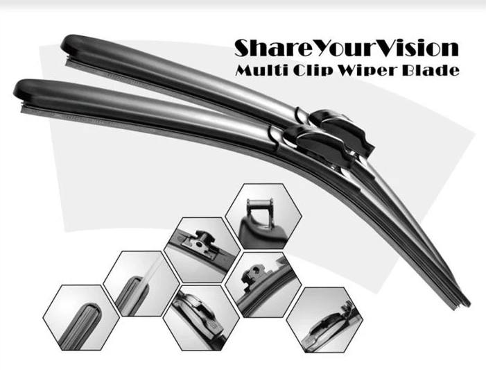 SPOTLESS long life multi-fit soft wiper blade18 adapters premium quality water repellent windshield wipers for car