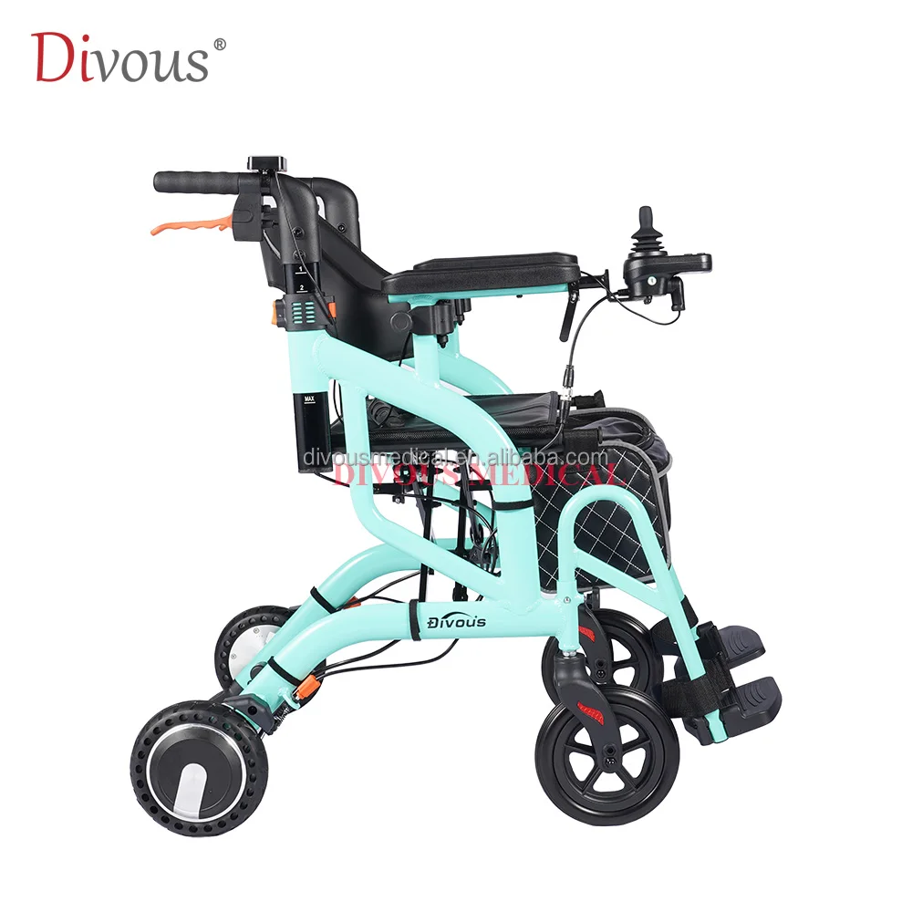 New Model Ultralight Portable Folding Power Wheelchair As Walker Seniors Stroller Electric Disabled Chair