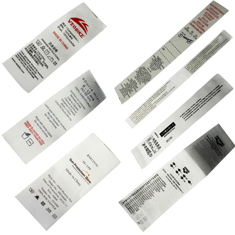 Washing Symbol Care  Wash Label For Clothes Care Label wholesale custom clothing brand woven label for clothing