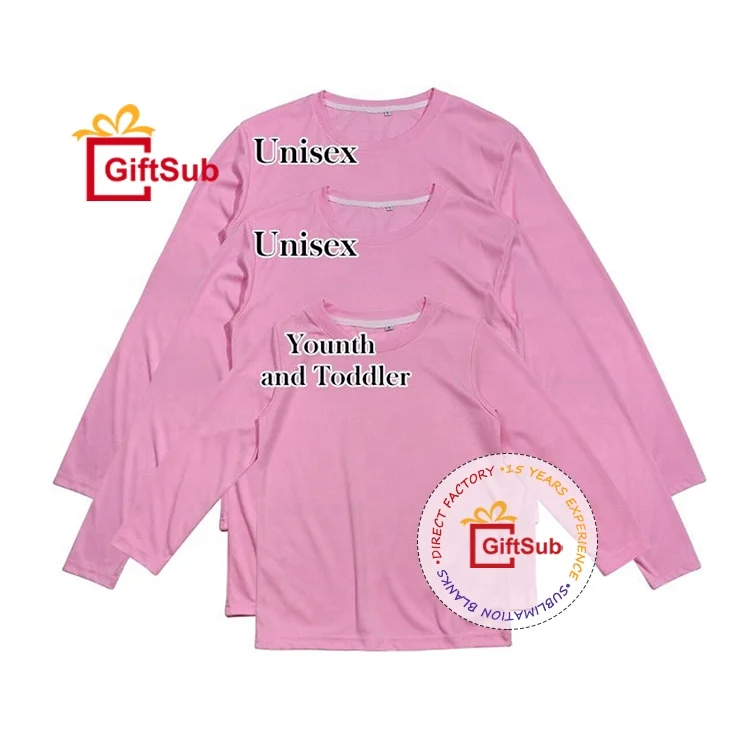 Wholesale 100% Polyester Child Infant Shirt Sublimation Unisex Toddler Shirts Blanks 500+ Solid Colors Long Sleeve Kid T-shirts