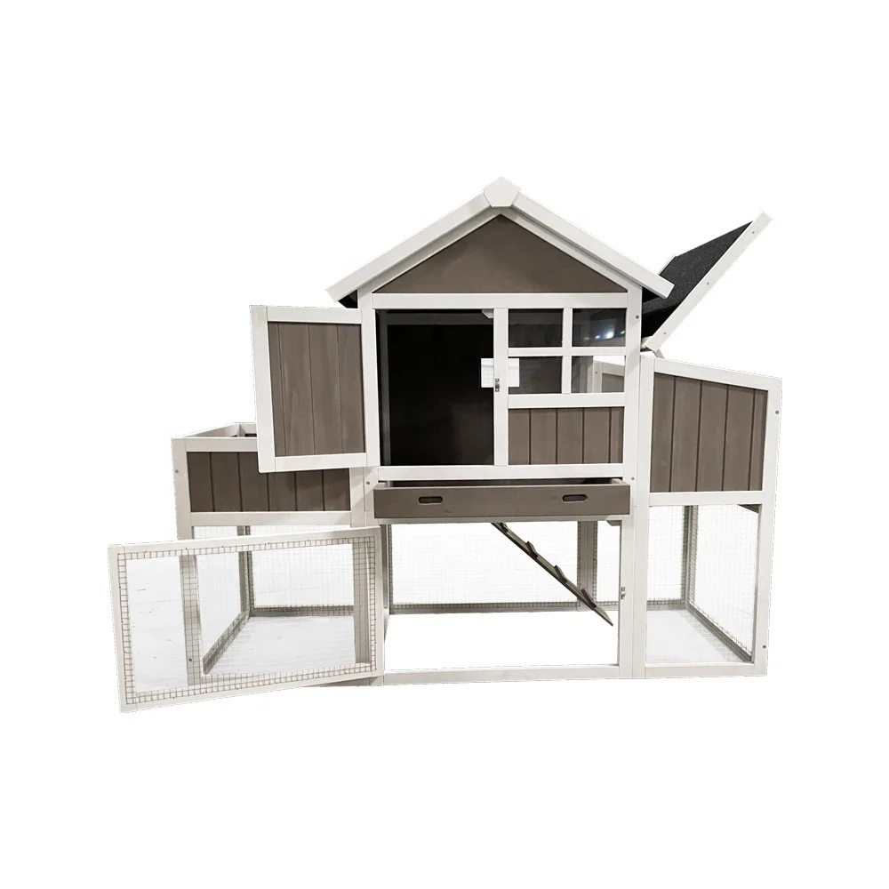 Deluxe large outdoor eco-friendly wood chicken coop hen house poultry cage with run backyard plant box