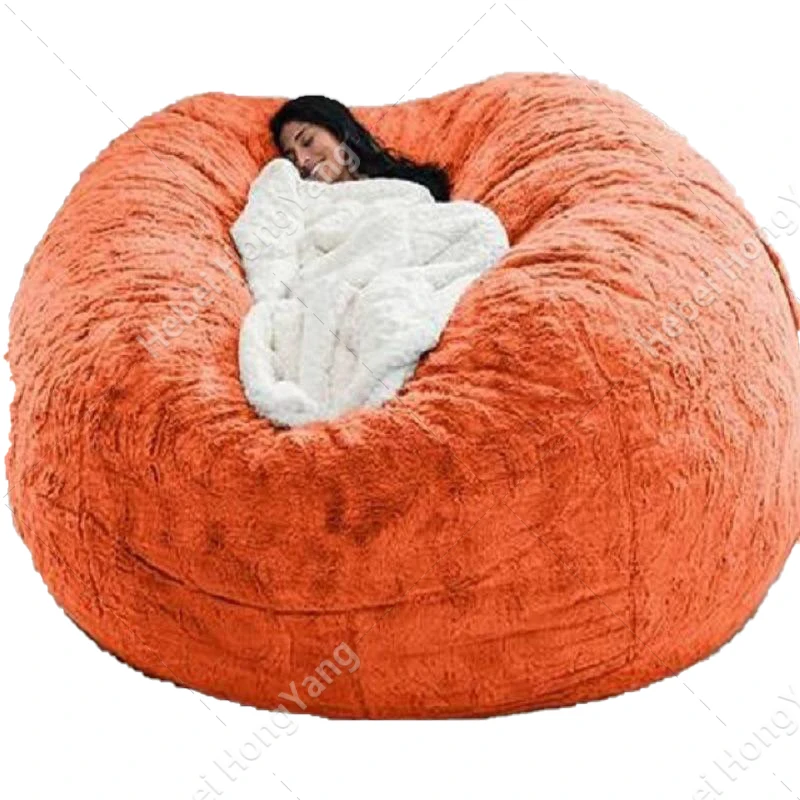 Plush Beanbags on Sale Indoor Poly Beans Filling Giant Fluffy Faux Fur Beanbag Lazy Sofa