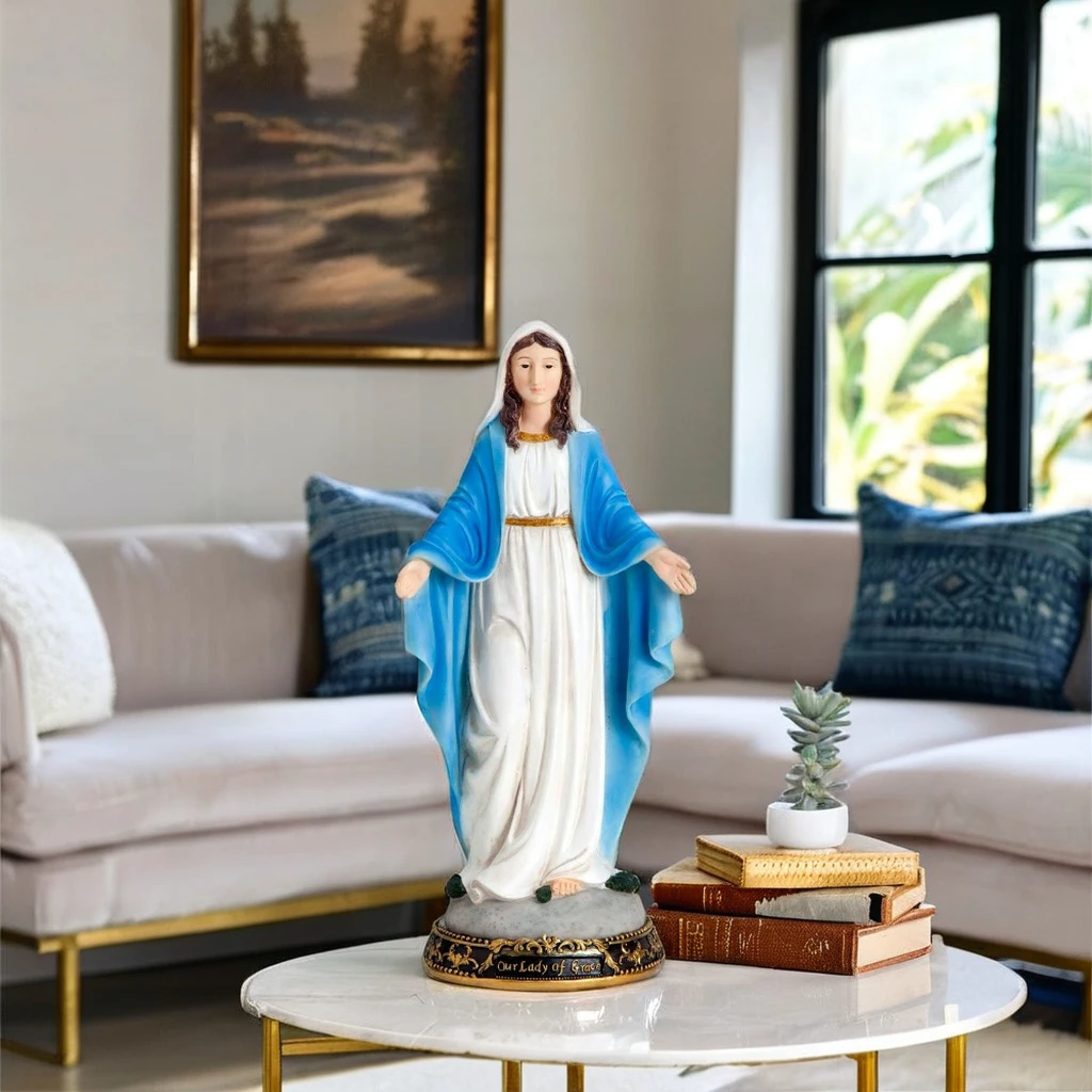 Polyresin Virgin Mary Statue Figurine Resin Crafts Sculpture garden home decoration