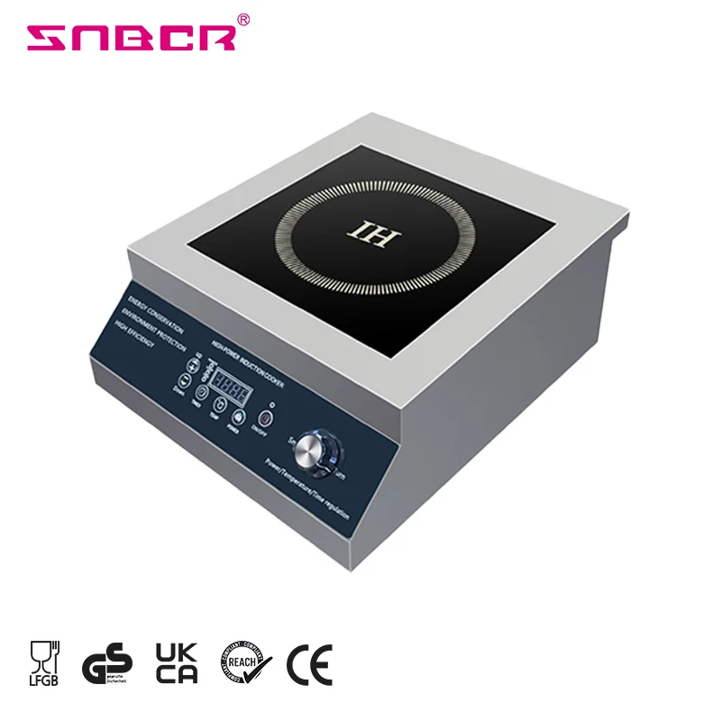 New Arrival 5000W Dual Protection Fast Heat Push Knob Control Commercial Smart Induction Cooker
