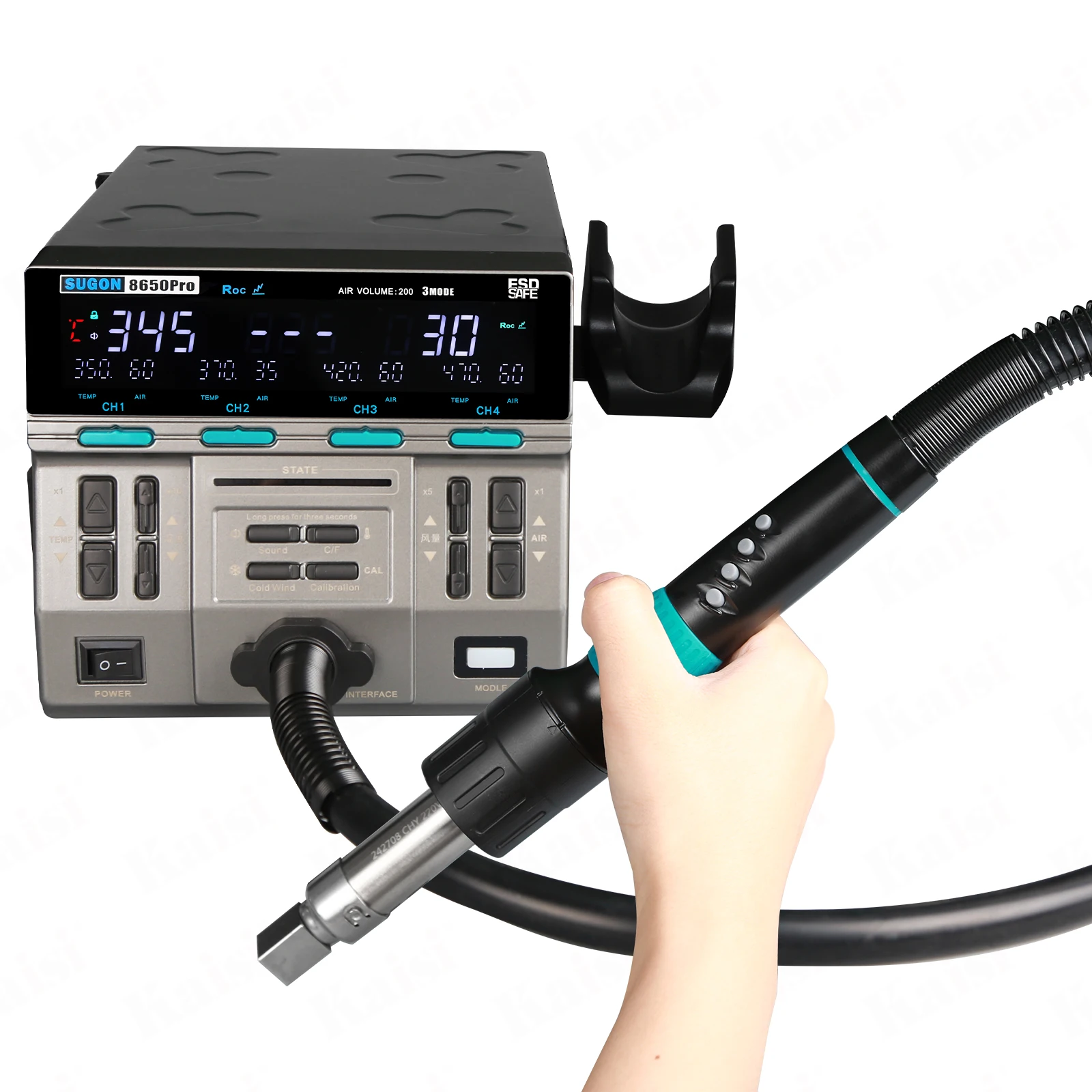 Sugon 8650 Pro Hot Air Gun Curved Soldering Iron Station Digital Phone Motherboard IC Anti-static  Automatic Welding Repair Tool