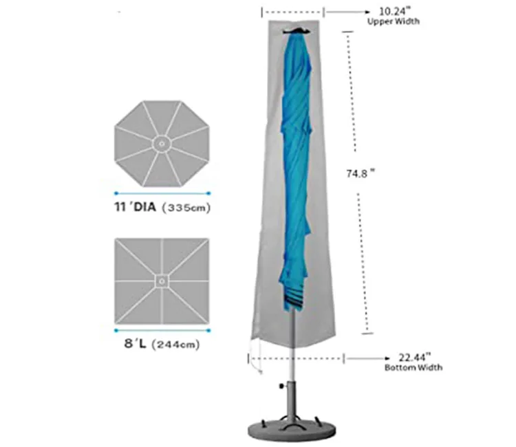 Outdoor Waterproof Patio Umbrella Casual Balcony Parasol Sun Shade Banana Umbrella Cover