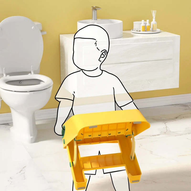 Cute Duck Shape Double Step Toilet Toddlers Baby Child Double Plastic Step Stool For Kids