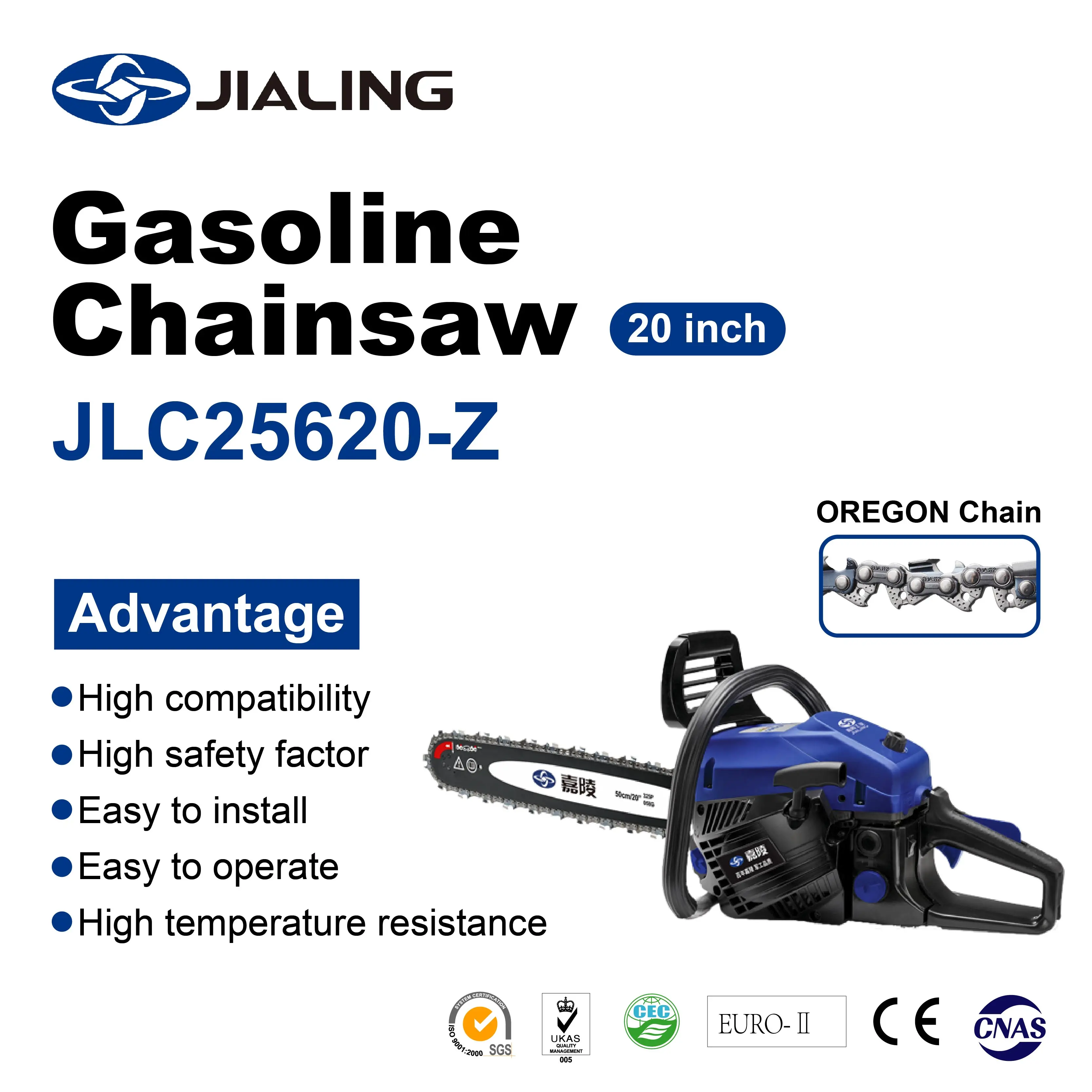 Professional Gasoline Chainsaw 56cc 2 Stroke 20IN Petrol Chain saws 2500w Big Powerful Wood Tree Cutting Machine