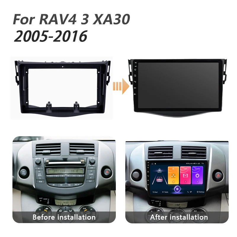 Quad-Core 32GB Multimedia Stereo Android Audio Touch Screen Car Auto Navigation Radio for Toyota RAV4 3 XA30 2005-2016