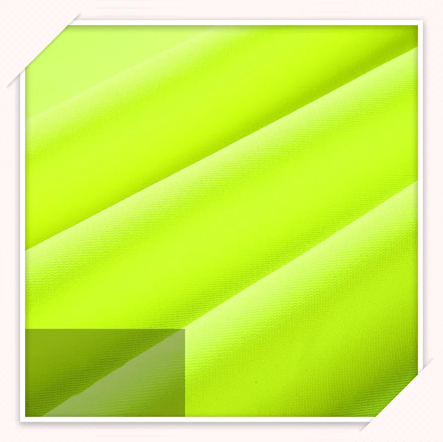 
Bright Color Fluorescent Yellow 100% Polyester Fabric Dty Reflective Cloth Fabric For Safety Vest Police Uniform 