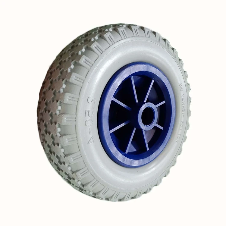 8 Inch 2.50-4 PU Polyurethane Foam Puncture Proof Flat Free Tire Wheel For Steel Garden Utility Wagon Trailer Trolley Cart
