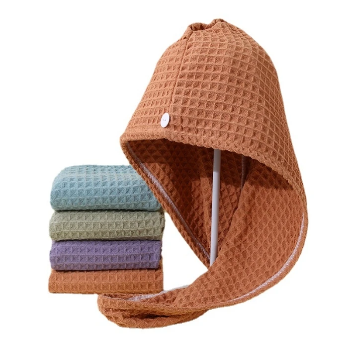 Microfiber Waffle Weave Hair Turban Quick Dry Super Absorbent Hair Turbans