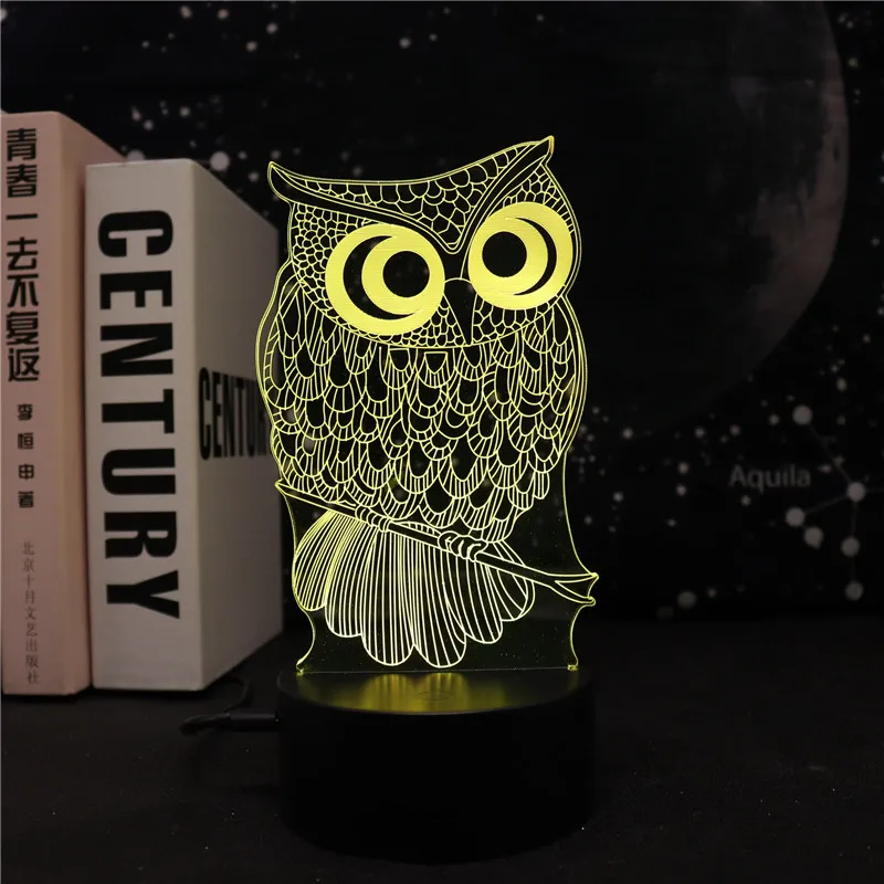 wholesale light acrylic night LED base night lamp 3 colors 3d acrylic illusion lamp with USB cable for decoration