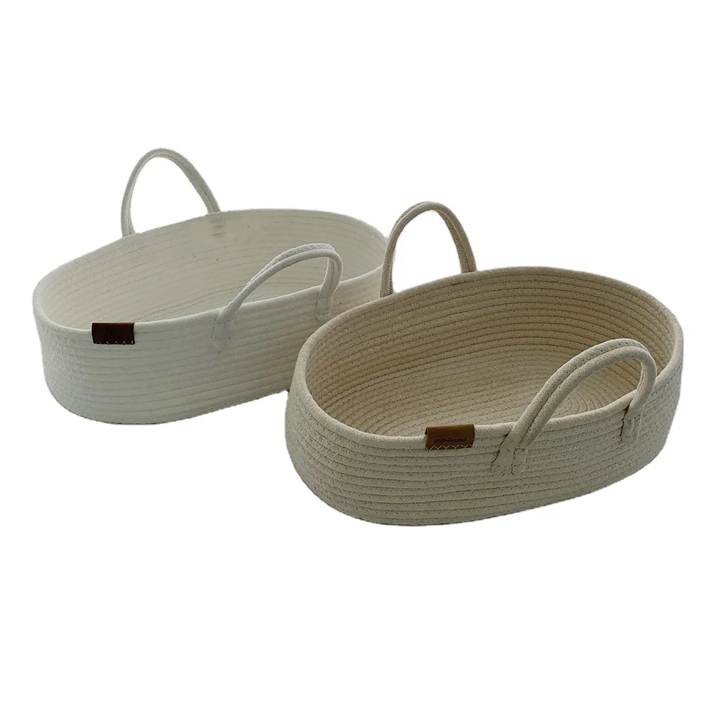 ICEBLUE HD Eco-friendly Customized Cotton Woven Rope Basket Doll Moses Basket